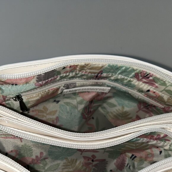 Lug Double Dip Satin Luxe VL Crossbody Bag Metallic Diamond White - Picture 9 of 11